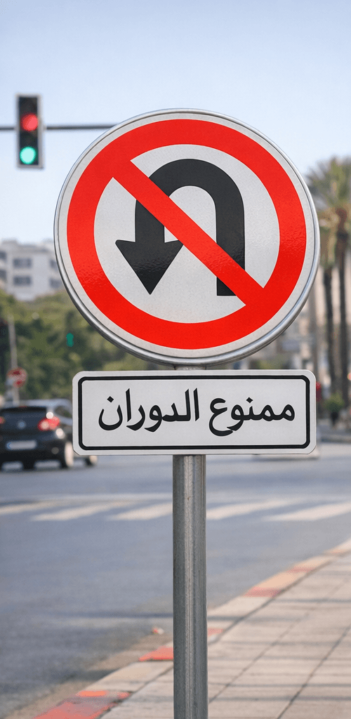 علامة ممنوع الدوران علامات المنع فالطريق