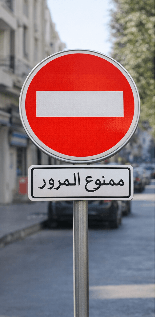 علامة ممنوع المرور علامات المنع فالطريق