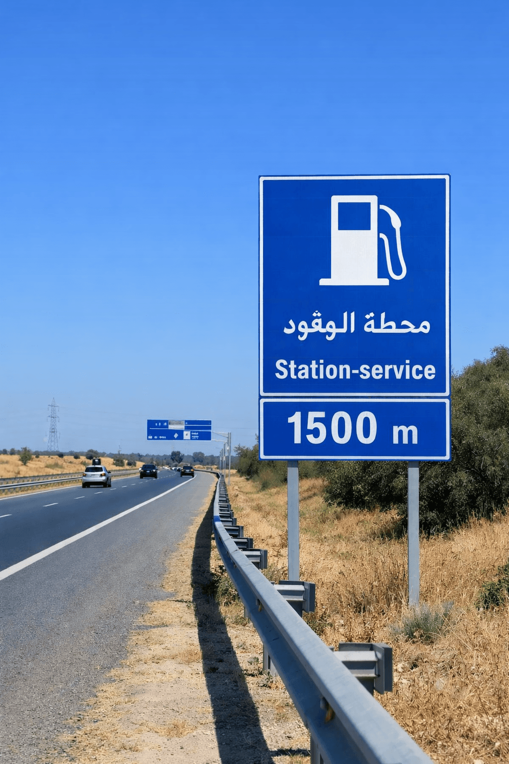علامات الإرشاد لمحطة الوقود