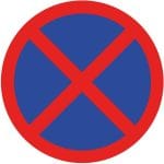 no stopping and parking sign made of marking foil blue red 100 x 100 cm round.tljTpJugtlQ3MOry x9ZbA