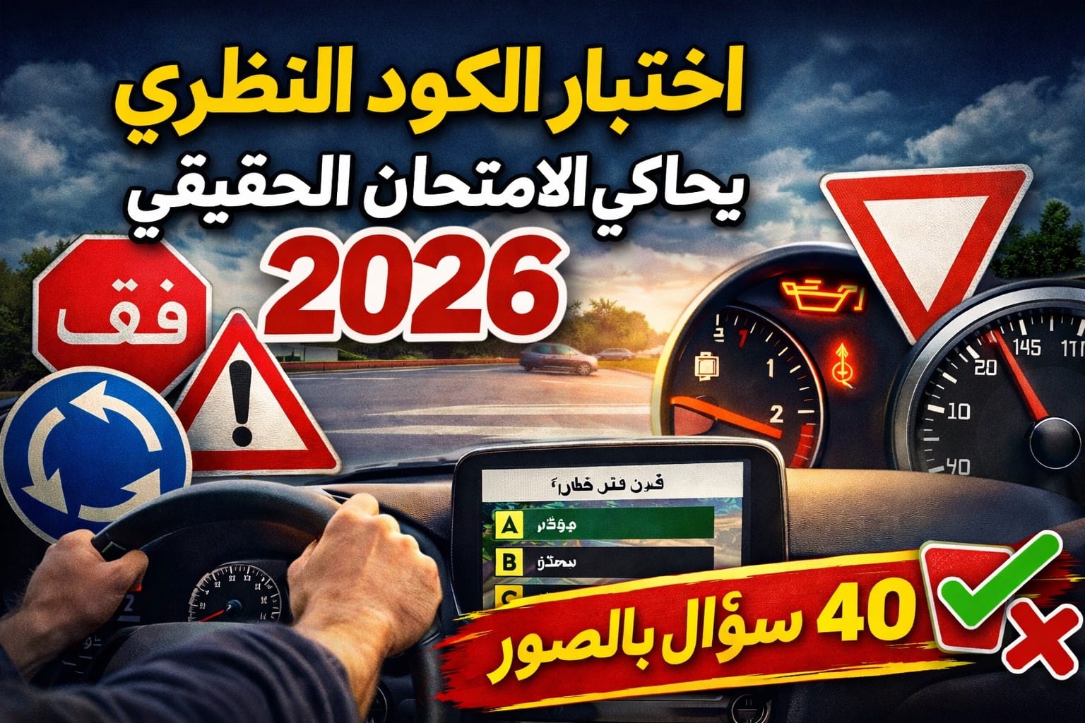 اختبار كود نظري يحاكي الامتحان الحقيقي