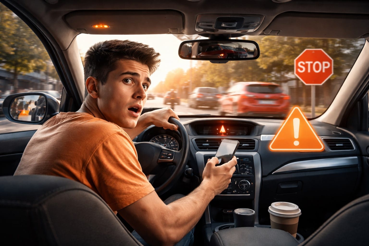 Distracted driving in a tense moment